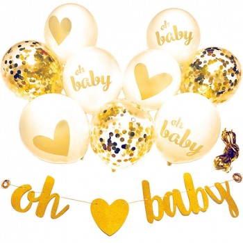 Baby Dusche Dekorationen oh Baby Banner Ballon Kit