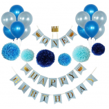 1ST Birthday Decorations for Boys Blue and Gold Birthday Decorations