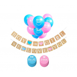 Ragazzo o ragazza banner e genere rivelano palloncini decorazioni per baby shower genere rivelano annuncio gravidanza partito