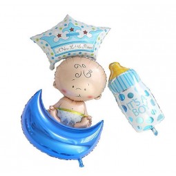 4个/为新生婴儿洗澡，生日派对气球装饰设置铝箔气球