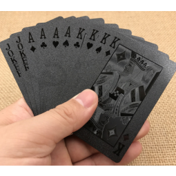 Cartas de juego personalizadas de papel central negro sin mínimo