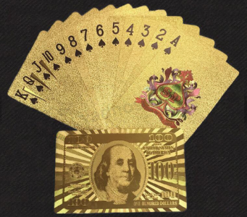Paper Material Advertising Poker Type gold playing cards