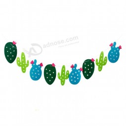 Tissus non tissés bannière de cactus fête hawaïenne banderoles guirlande suspendus décoration de Pâques