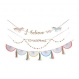 Unicornio tema fiesta unicornio garland empavesado habitación decoración fiesta