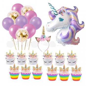 独角兽气球生日派对用品生日装饰品，婴儿淋浴装饰品