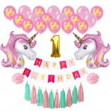 Einhorn Luftballons 1. Geburtstagsfeier liefert für Geburtstag Dekorationen, Baby-Dusche Dekorationen