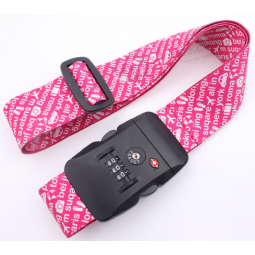 Polyester luggage suitcase security straps with safety number lock