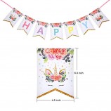 Eenhoorn thema verjaardag banner voor eenhoorn feestartikelen gelukkige verjaardag banner voor baby shower kinderen partij decor cartoon vlaggen