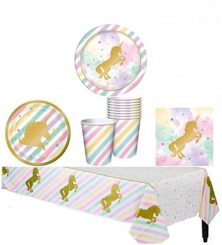 Fournitures de fête d'anniversaire de licorne pour enfants décorations d'anniversaire, décorations de douche de bébé