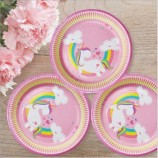 Piatti arcobaleno unicorno 8 pezzi compleanno baby shower forniture festa di nozze