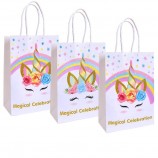 Unicórnio sacos de presente de papel para unicórnio fontes da festa de aniversário, decorações de favores do partido do unicórnio