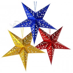 クリスマスペーパーの星の装飾、ライト紙のランタンの装飾、装飾のための紙ストリングのランタン
