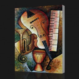 Não, cx012 instrumentos musicais, pintura a óleo abstrata, sala de estar quarto hotel pintura decorativa, tintas a óleo artista para venda