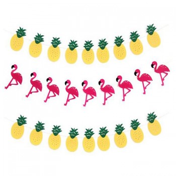 9Uds/Establecer flamenco bandera de la piña banner bachelorette party garland banners fiesta hawaiana flaminglo decoración