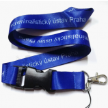 Beste Qualität benutzerdefinierte Logo Design Wärmeübertragung blaue Lanyards