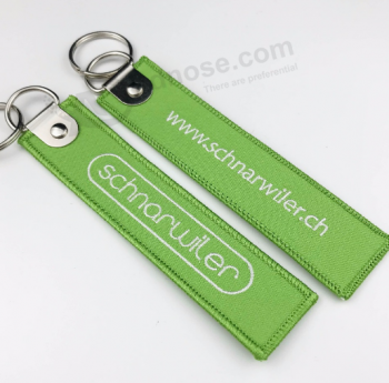 Travel Souvenir Woven Embroidery Logo Fabric Keychains