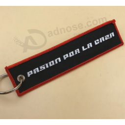 Porte-clés de promotion porte-clés en tissu broderie avec anneau en métal