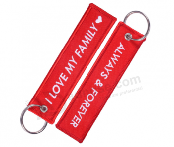 Embroidered Cloth Key Tags Double Sided Embroidery Keychains