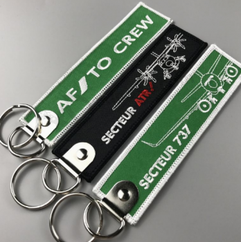 Both Sides Twill Fabric Air Crew Embroidery Key Tags