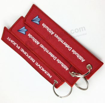 Factory Price Custom Woven Fabric Key Tag for Promotion