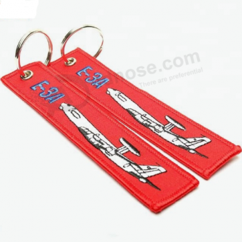 Logos de vol de tissu porte-clés porte-clés de logo tissé par avion