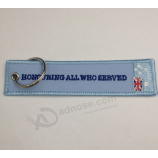 Wholesale custom logo embroidery key rings manufacturer