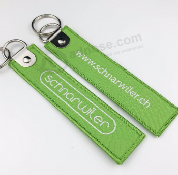 Aangepaste stof sleutelhanger custom logo key tag nylon