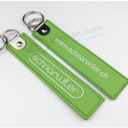 Custom fabric keychain custom logo key tag nylon