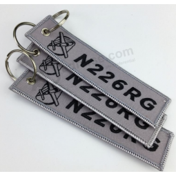 Custom your own logo key holder airplane embroidery key ring