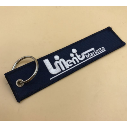 Colorful Custom polyester embroidery key ring