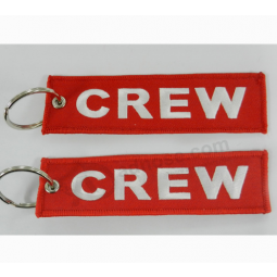 Hot sale embroidered Flight Crew Keychain keyrings