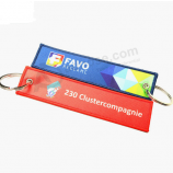 Personalized Luggage Key Tag Polyester Printed Embroidery Tag