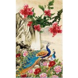 B129 hoge kwaliteit inkt schilderij pauw pioen ontwerp muurschildering decor art print