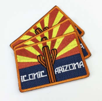 High quality embroidery clothing patches with iron on backing