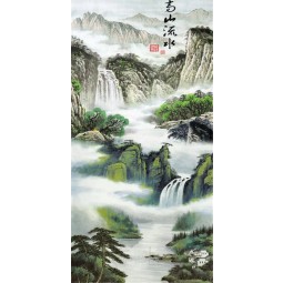 B159高山流水水墨画为门廊装饰