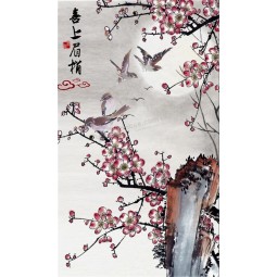 벽 꽃에 대 한 b161 중국 스타일 아트 매 화 꽃과 새 그림 현관 장식에 대 한 잉크 그림입니다