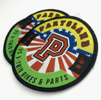 Großhandels-Stickerei-Abzeichen-private Logo gewebt Kleidung Label