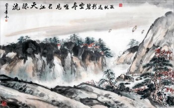 B165 handgemalte ausgezeichnete Qualität Landschaft berühmten chinesischen Tuschemalerei
