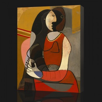 Nee, cx023 prachtige zittende vrouw abstracte olieverfschilderij decor voor thuis hotel