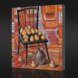 Nee, cx036 hot selling decoratieve stoelen en peren abstract olieverf thuis muur canvas schilderij