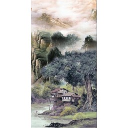 B173 hermosas montañas y ríos mural de pórtico de pintura china tradicional
