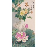 B178 chinese schilderij bloem en vogel lotus inkt schilderij veranda muurschildering