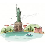 A119 peinture murale à l'encre moderne imprimée de la statue de la liberté