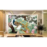B192 groothandel pioenroos bloemen pauw en de gast-Groet dennen inkt schilderij voor thuis decoratief gebruik