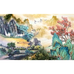 B194 schöne Landschaft Berge traditionelle chinesische Malerei für Heimtextilien