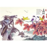 B196 top vente de fleurs et d'oiseaux paysage peinture à l'encre pour la décoration de la maison