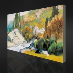 不，cx056在山坡上为酒店批发一条小溪抽象油画