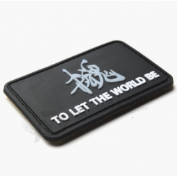 Parche de goma personalizado pvc etiqueta en relieve insignia del logotipo del pvc