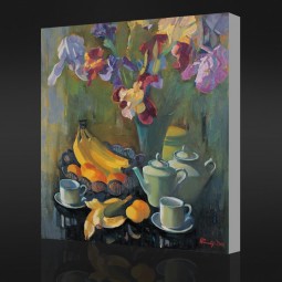 不，cx064香蕉和茶杯抽象油画为家庭墙壁装饰艺术