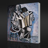 Nee, cx066 speler van een snaarinstrument abstract canvas olieverfschilderij voor huisdecoratie